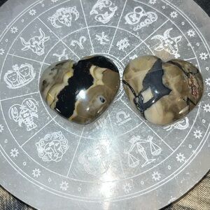 Volcano agate hearts